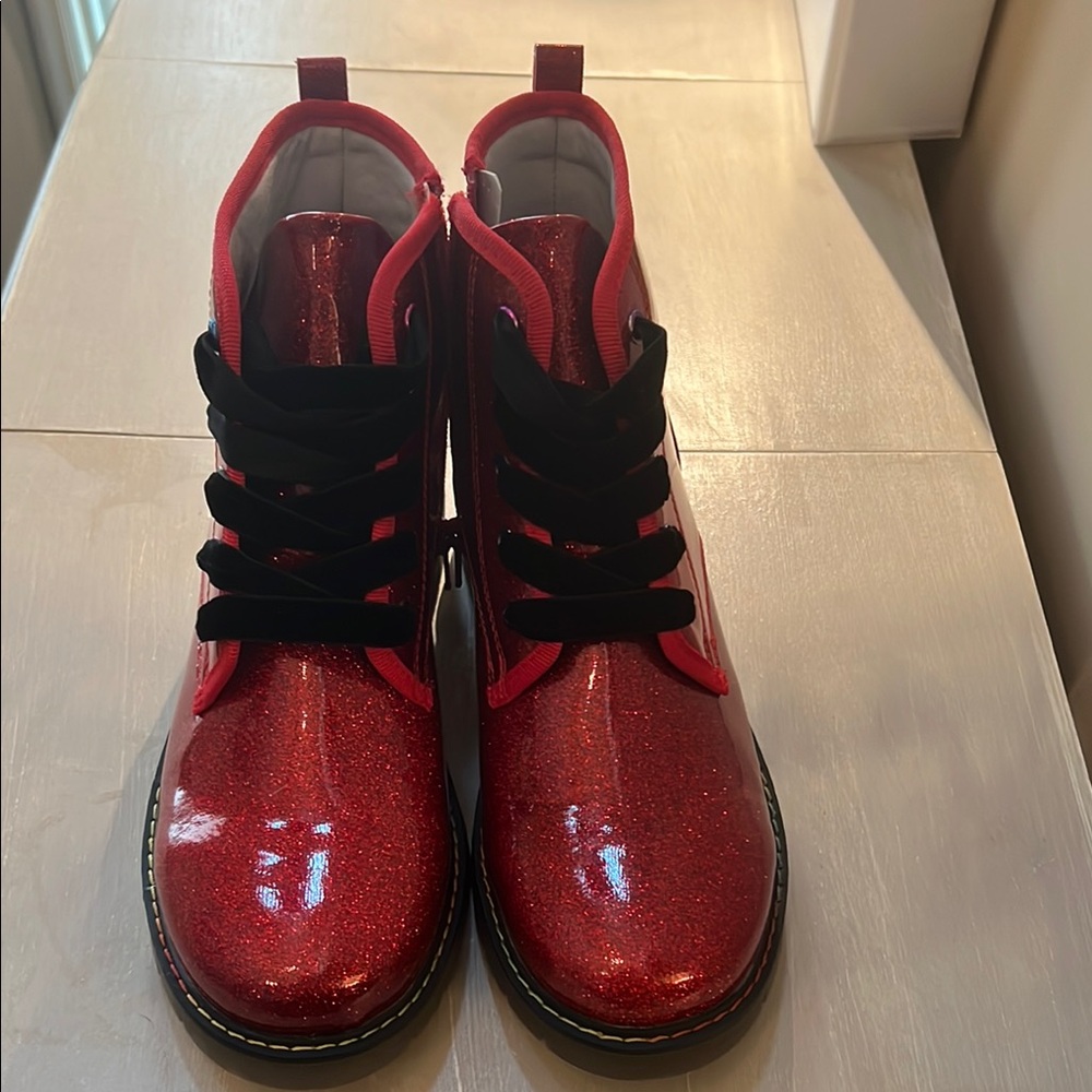 Sparkly Red Kids Boots